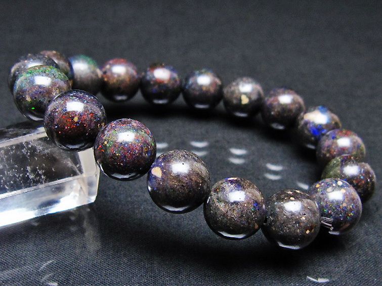 ブラックオパール ブレスレット 12mm [T249-4852] 1枚目