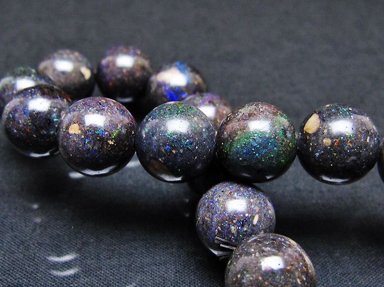 ブラックオパール ブレスレット 12mm [T249-4852] 2枚目