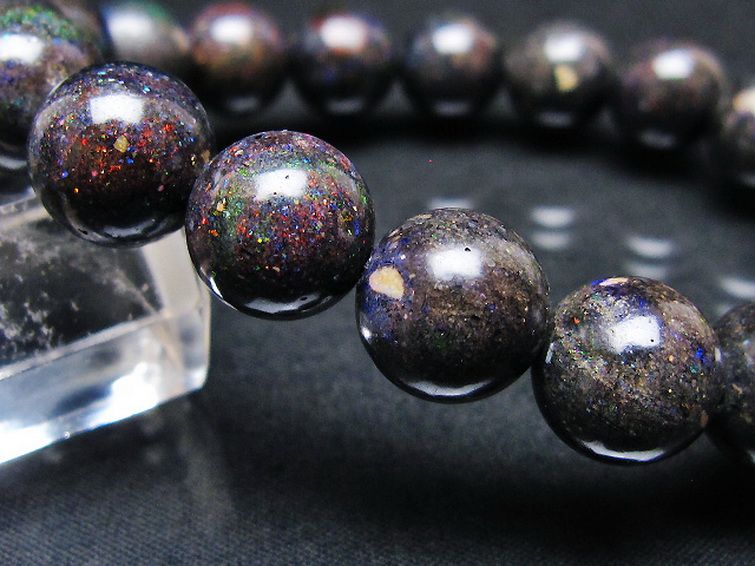 ブラックオパール ブレスレット 12mm [T249-4852] 3枚目