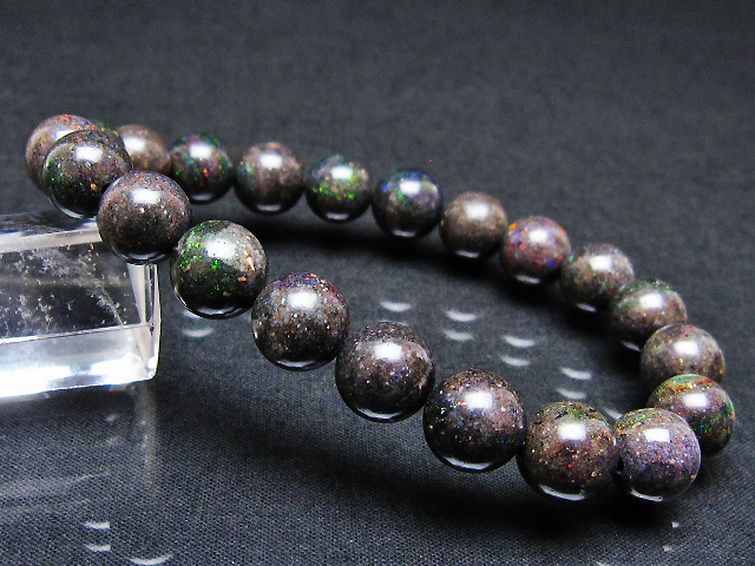 ブラックオパール ブレスレット 10mm [T249-4855] 1枚目