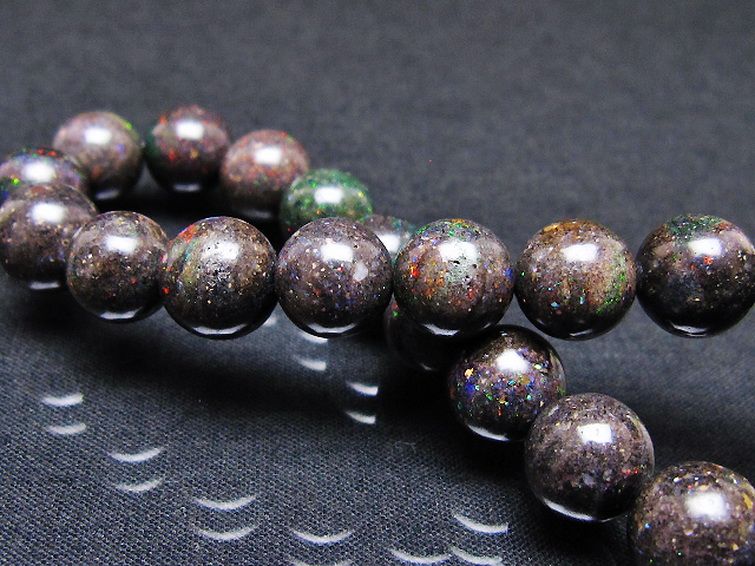 ブラックオパール ブレスレット 10mm [T249-4855] 2枚目