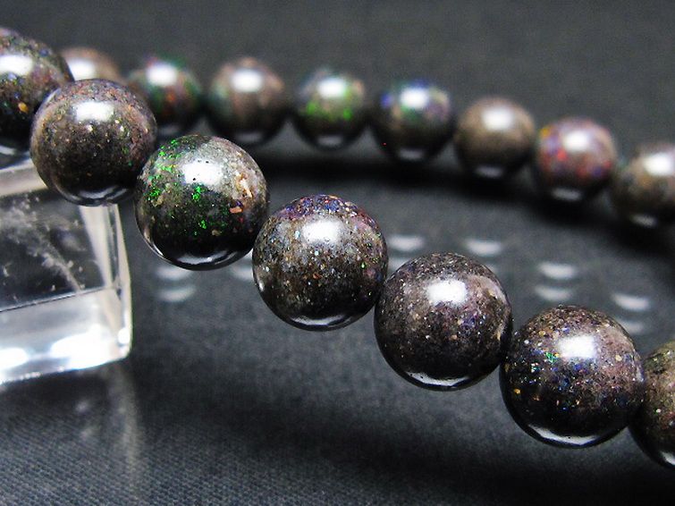 ブラックオパール ブレスレット 10mm [T249-4855] 3枚目