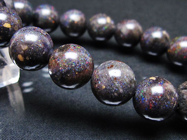 ブラックオパール ブレスレット 12mm [T249-4856] 3枚目