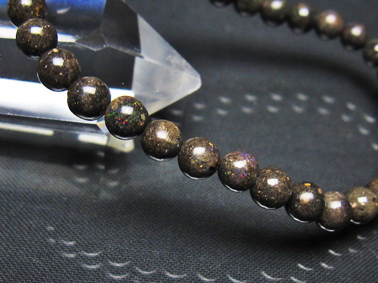 ブラックオパール ブレスレット 6mm [t249-4865] 3枚目