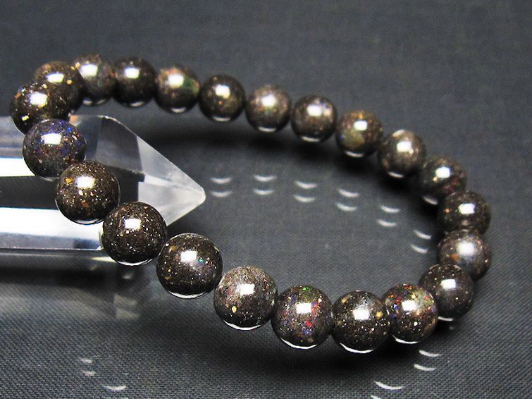 ブラックオパール ブレスレット 9mm [t249-4877] 1枚目