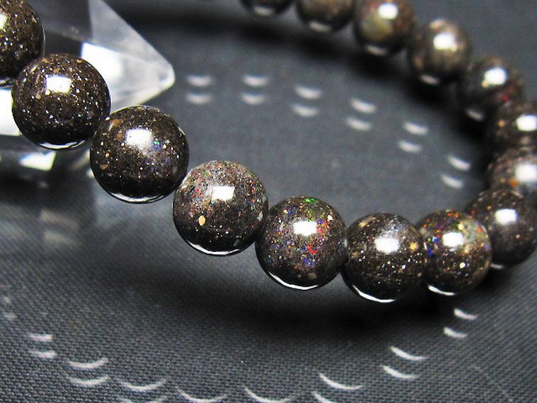 ブラックオパール ブレスレット 9mm [t249-4877] 3枚目