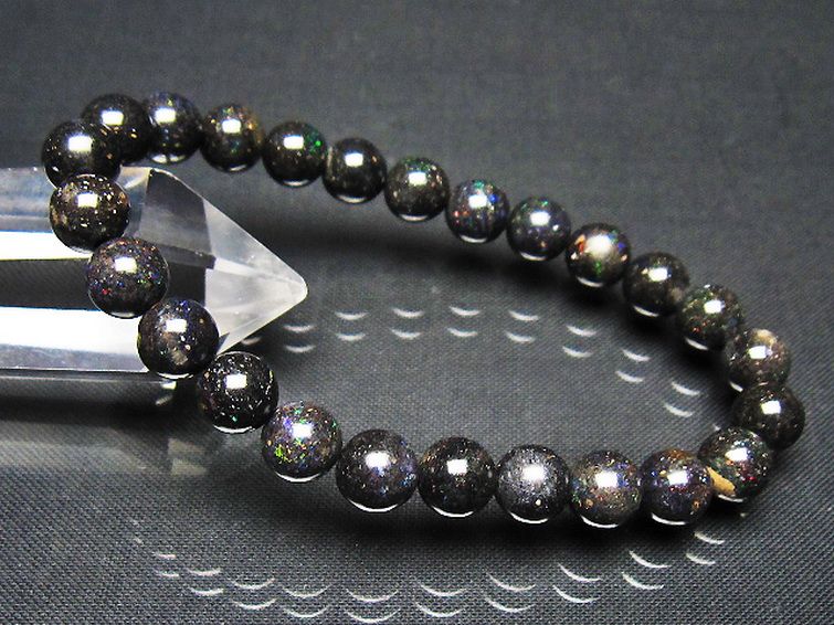 ブラックオパール ブレスレット 8mm [t249-4891] 1枚目