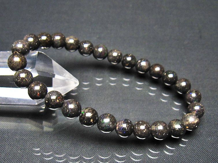 ブラックオパール ブレスレット 7mm [t249-4898] 1枚目