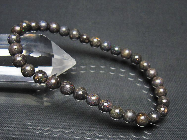 ブラックオパール ブレスレット 6mm [t249-4907] 1枚目
