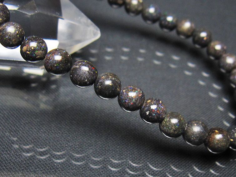 ブラックオパール ブレスレット 6mm [t249-4907] 3枚目