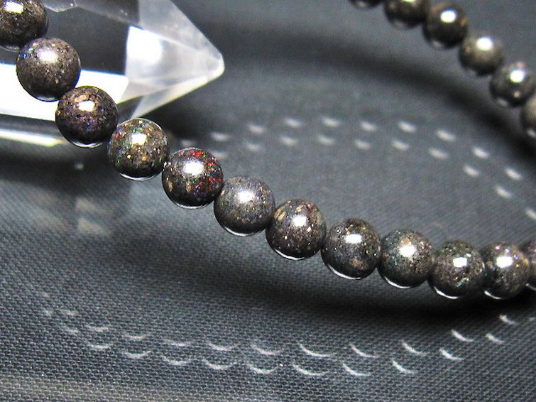 ブラックオパール ブレスレット 6mm [t249-4908] 3枚目