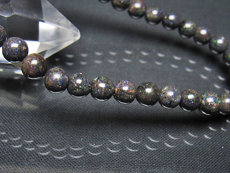 ブラックオパール ブレスレット 6mm [t249-4910] 3枚目