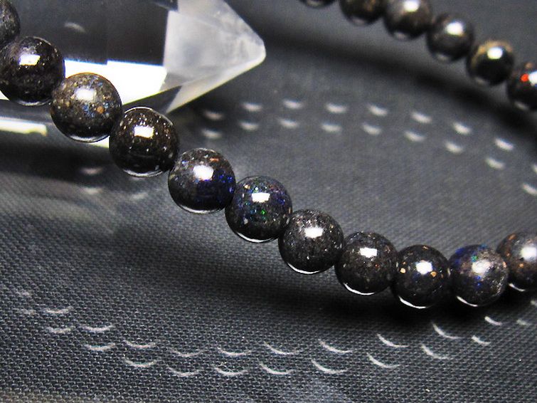ブラックオパール ブレスレット 6mm [t249-4915] 3枚目