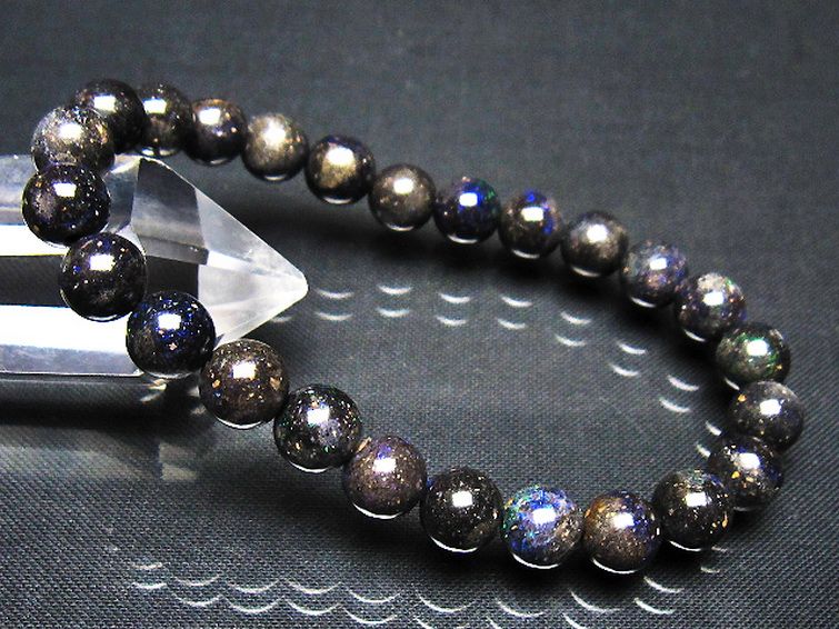 ブラックオパール ブレスレット 8mm [t249-4942] 1枚目