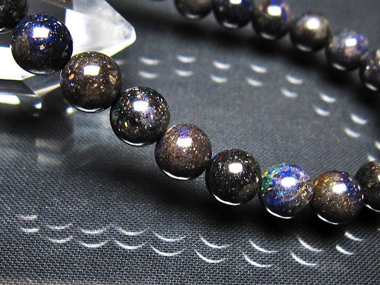 ブラックオパール ブレスレット 8mm [t249-4942] 3枚目