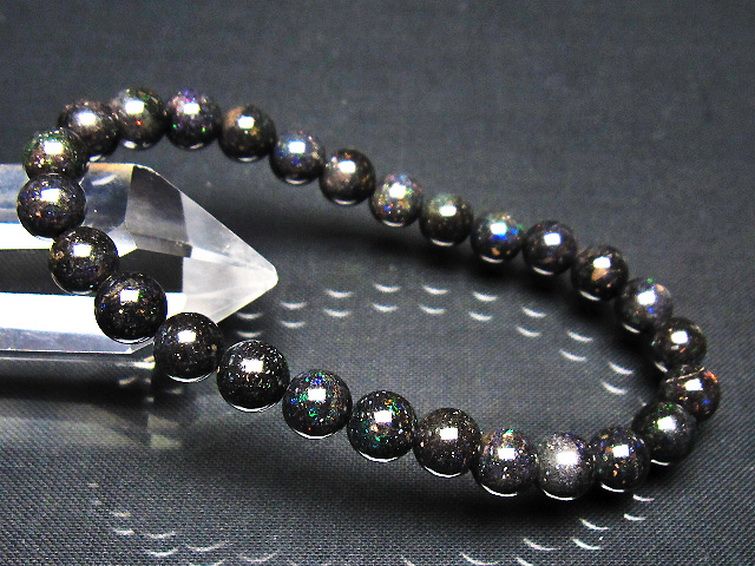 ブラックオパール ブレスレット 7mm [t249-4945] 1枚目