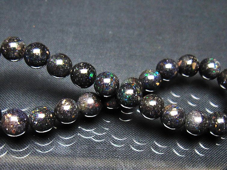 ブラックオパール ブレスレット 7mm [t249-4945] 2枚目