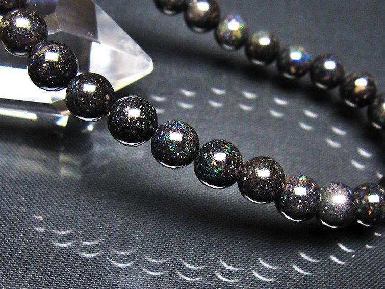 ブラックオパール ブレスレット 7mm [t249-4945] 3枚目