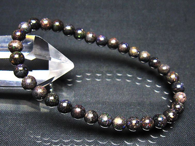 ブラックオパール ブレスレット 6mm [t249-4949] 1枚目