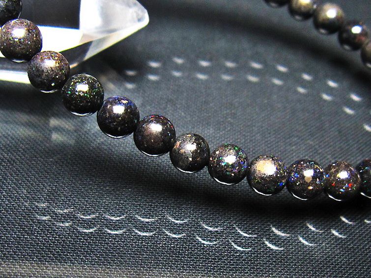 ブラックオパール ブレスレット 6mm [t249-4949] 3枚目