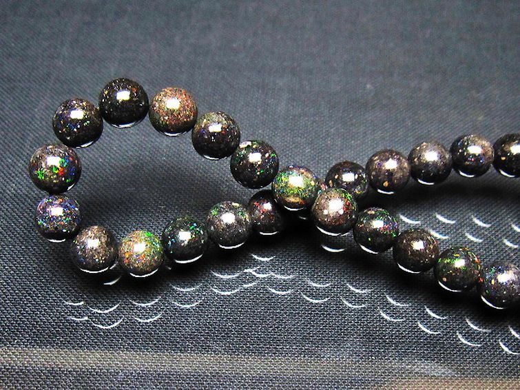 ブラックオパール ブレスレット 6mm [t249-4952] 2枚目