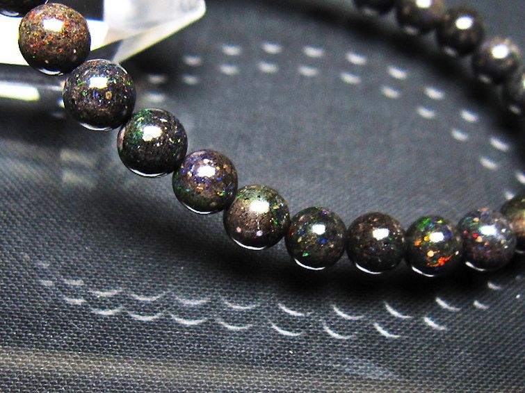 ブラックオパール ブレスレット 6mm [t249-4952] 3枚目