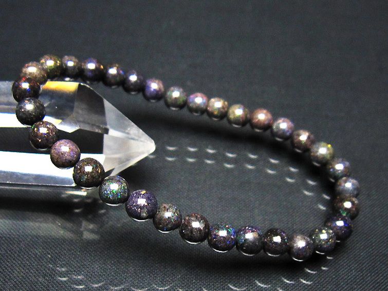 ブラックオパール ブレスレット 6mm [t249-4963] 1枚目