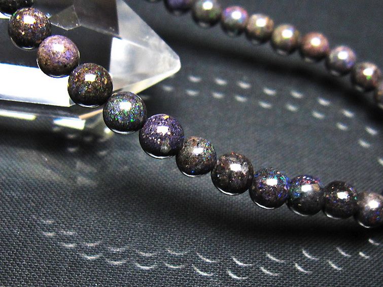 ブラックオパール ブレスレット 6mm [t249-4963] 3枚目