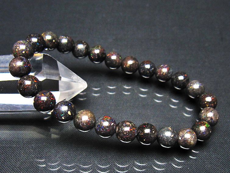 ブラックオパール ブレスレット 8mm [t249-4975] 1枚目