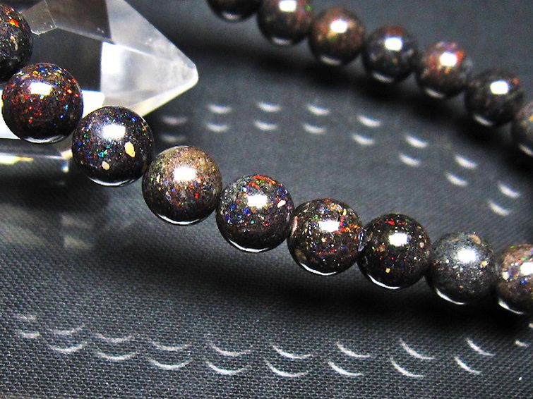 ブラックオパール ブレスレット 8mm [t249-4975] 3枚目