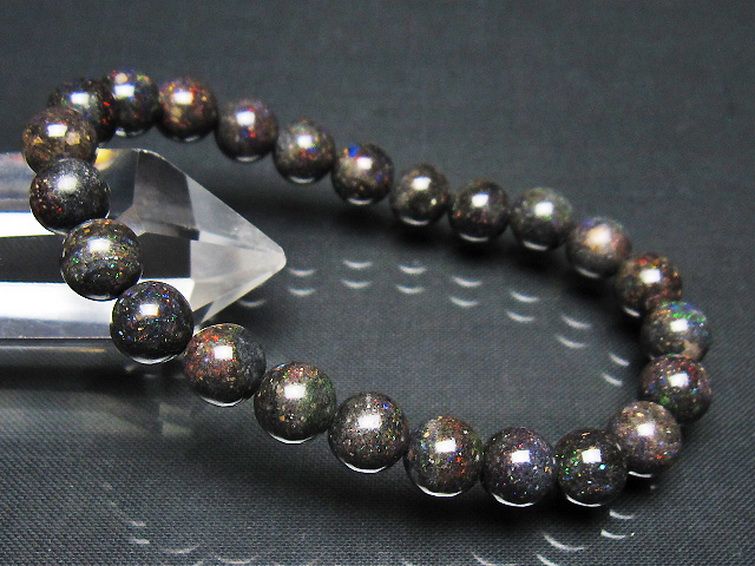 ブラックオパール ブレスレット 8mm [t249-4979] 1枚目