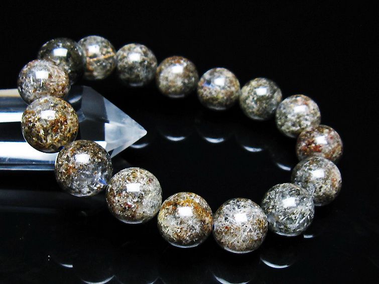 ガーデン トルマリンルチル入り ブレスレット 13mm [t253-3081] 1枚目