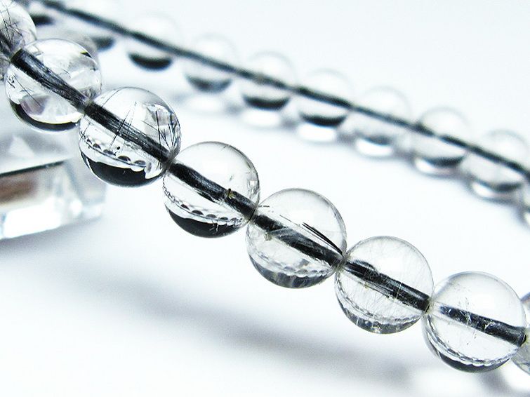 ブラックルチルクォーツ ブレスレット 8mm [t257-5760] 3枚目