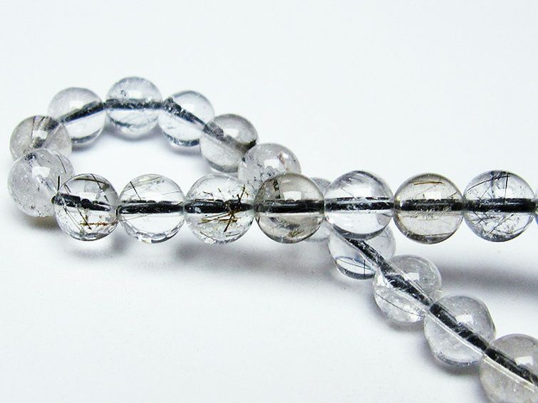 ブラックルチルクォーツ ブレスレット 8mm [t257-6137] 2枚目