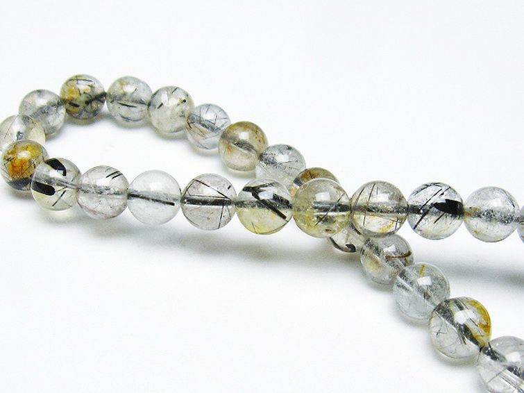 ブラックルチルクォーツ ブレスレット 6mm [T257-6426] 2枚目