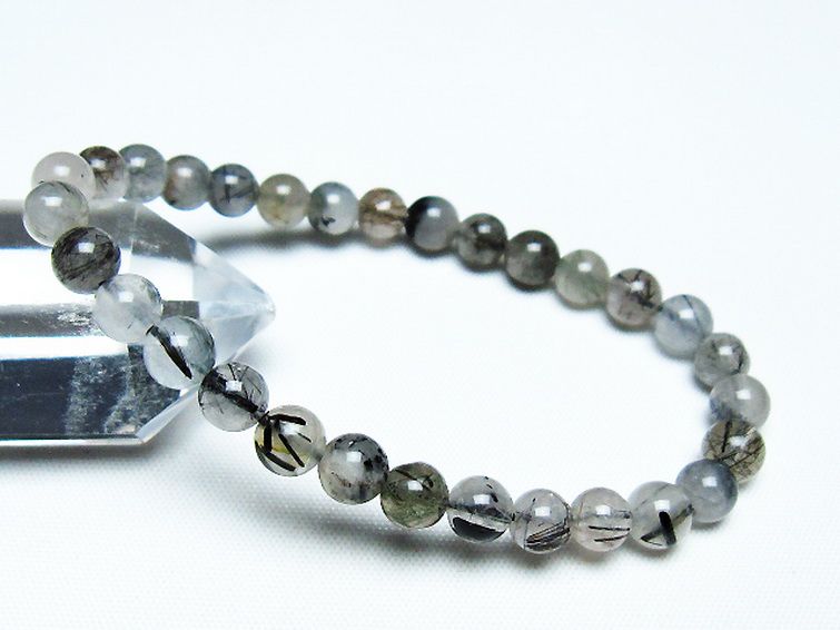 ブラックルチルクォーツ ブレスレット 6mm [T257-6642] 1枚目