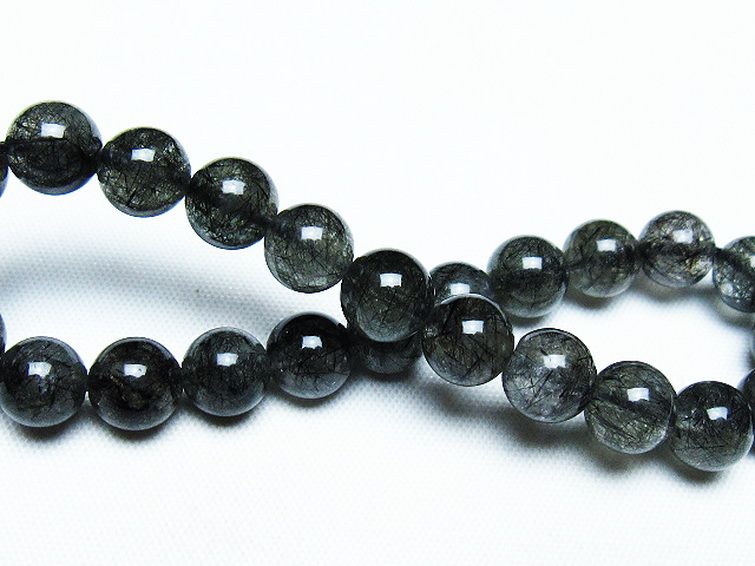 ブラックルチルクォーツ ブレスレット 8mm [T257-7114] 2枚目