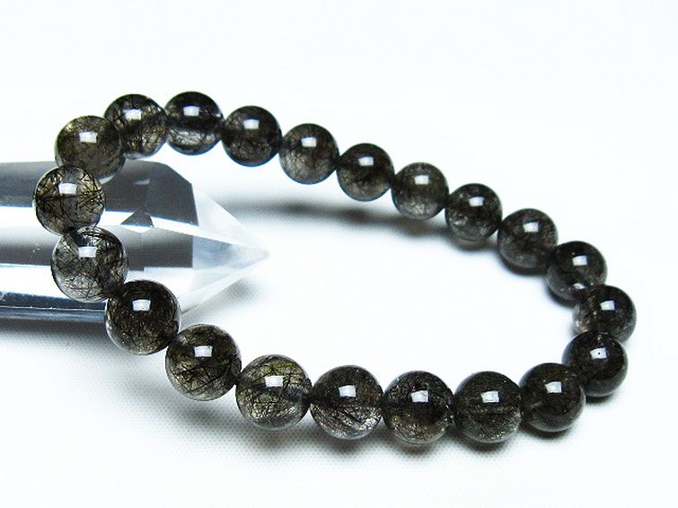 ブラックルチルクォーツ ブレスレット 9mm [T257-7569] 1枚目