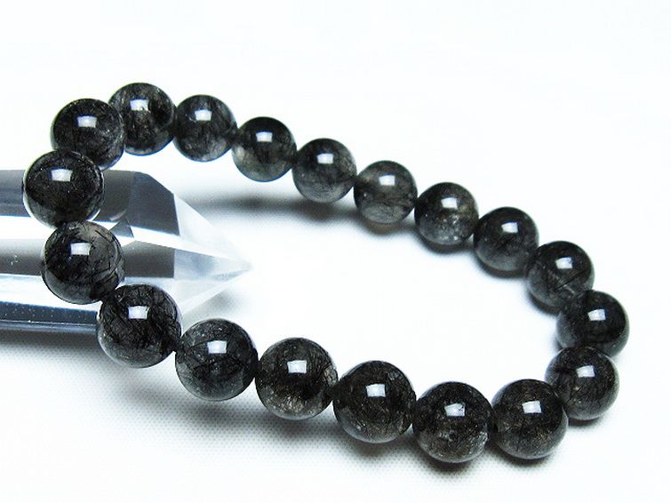 ブラックルチルクォーツ ブレスレット 10mm [T257-7574] 1枚目
