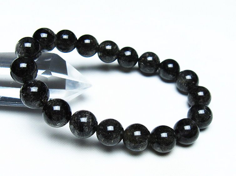 ブラックルチルクォーツ ブレスレット 10mm [T257-7595] 1枚目