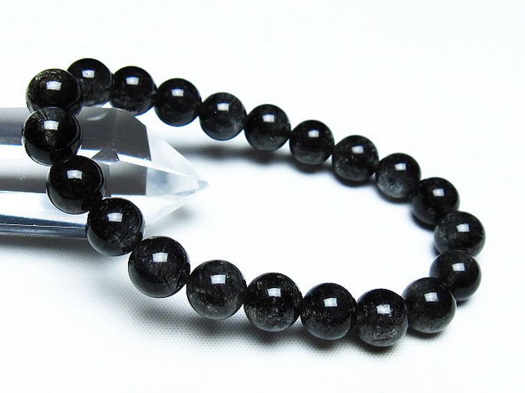 ブラックルチルクォーツ ブレスレット 9mm [T257-7597] 1枚目