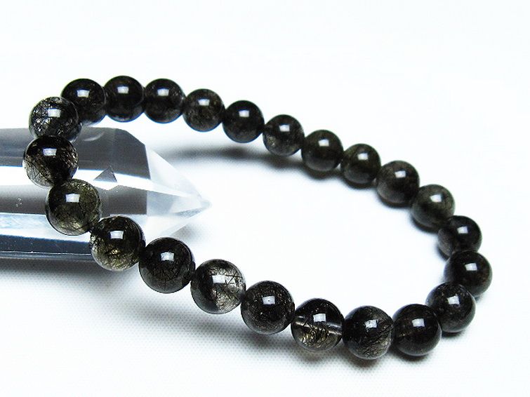 ブラックルチルクォーツ ブレスレット 8mm [T257-7600] 1枚目