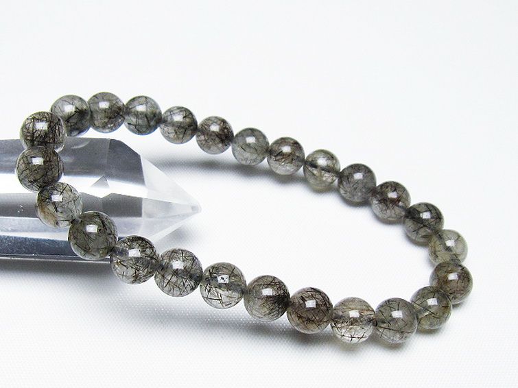 ブラックルチルクォーツ ブレスレット 8mm [t257-7719] 1枚目
