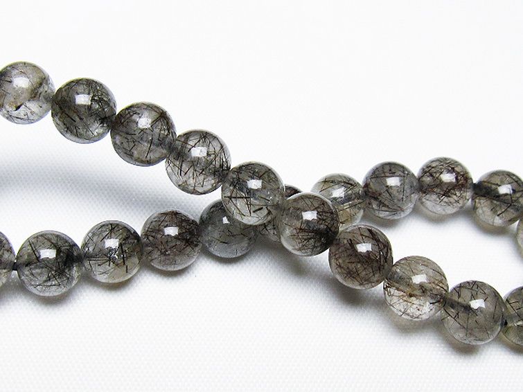 ブラックルチルクォーツ ブレスレット 8mm [t257-7719] 2枚目