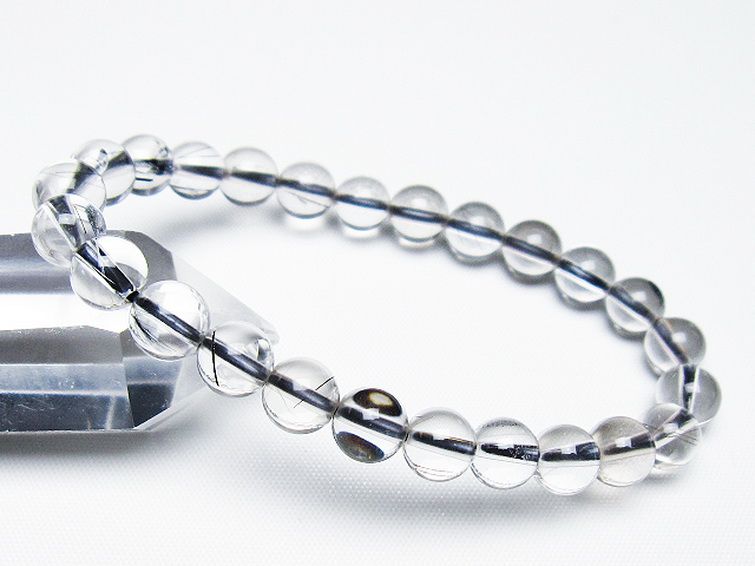 ブラックルチルクォーツ ブレスレット 7mm [t257-7726] 1枚目