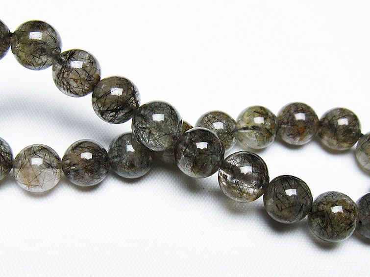 ブラックルチルクォーツ ブレスレット 8mm [t257-7734] 2枚目