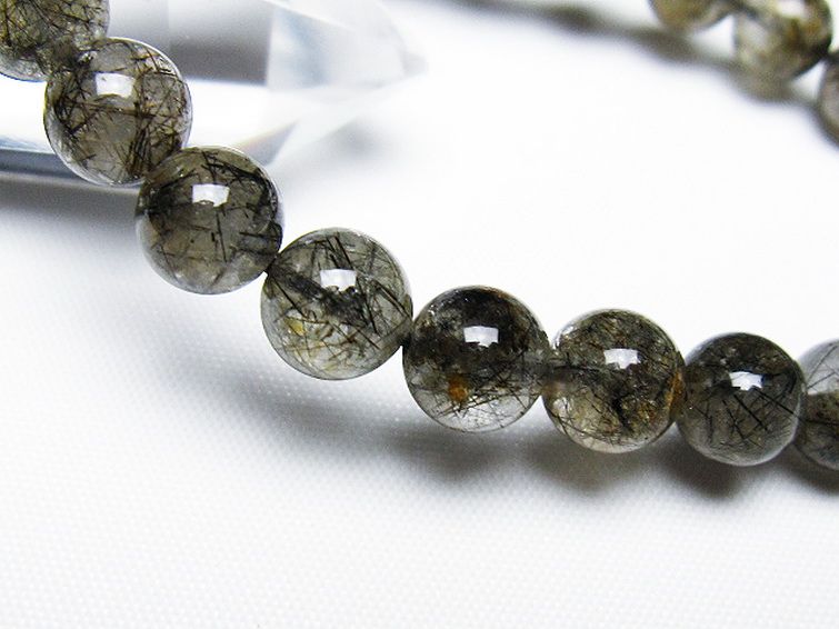 ブラックルチルクォーツ ブレスレット 8mm [t257-7734] 3枚目