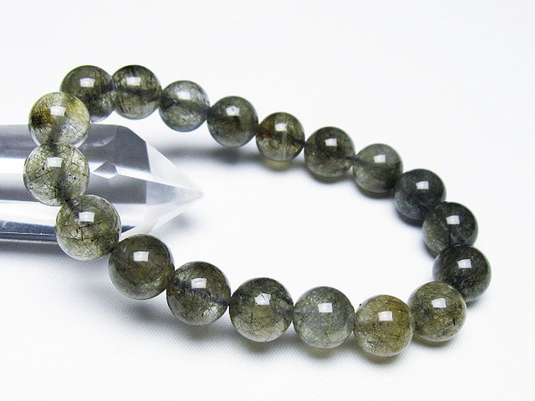 ブラックルチルクォーツ ブレスレット 11mm [t257-7747] 1枚目