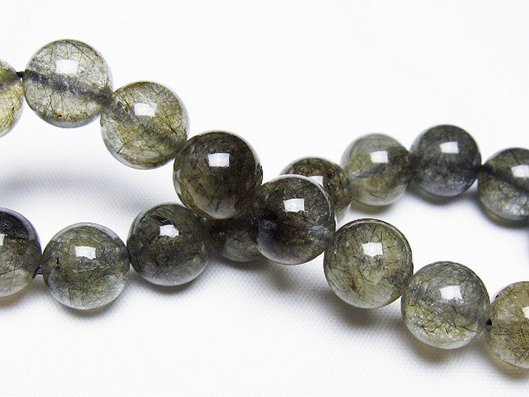 ブラックルチルクォーツ ブレスレット 11mm [t257-7747] 2枚目