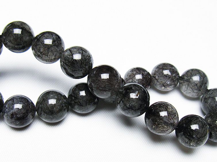 ブラックルチルクォーツ ブレスレット 11mm [t257-7754] 2枚目